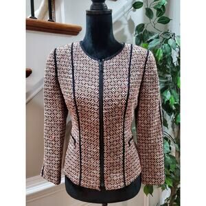 Classiques Entire Women's Cotton Long Sleeve Full Zip Front Casual Jacket Size S